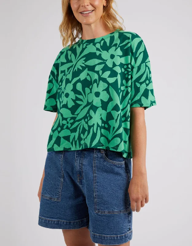 Stencil Floral Tee - Greenbriar Floral Print