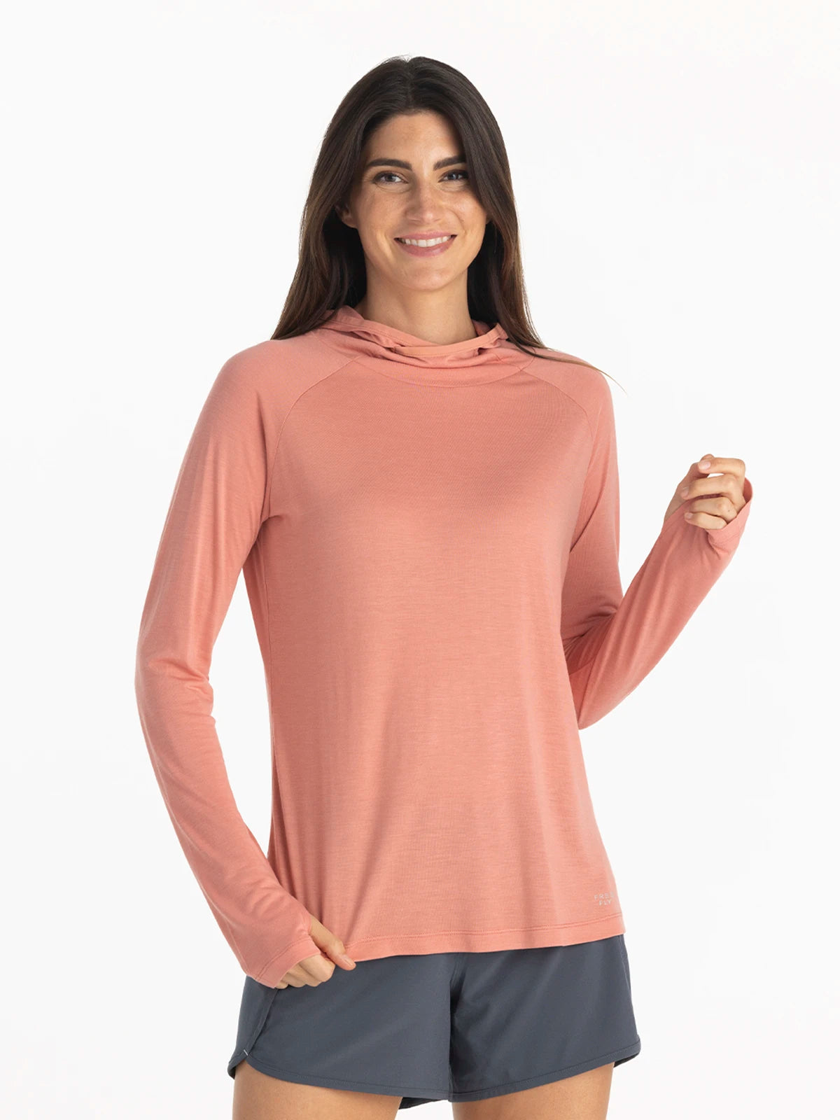 Women's Bamboo Lightweight Hoodie II - Bright Clay