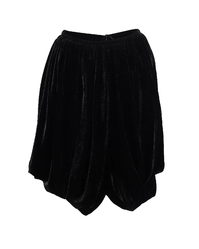 Alaia Asymmetric Mini Skirt in Black Polyester