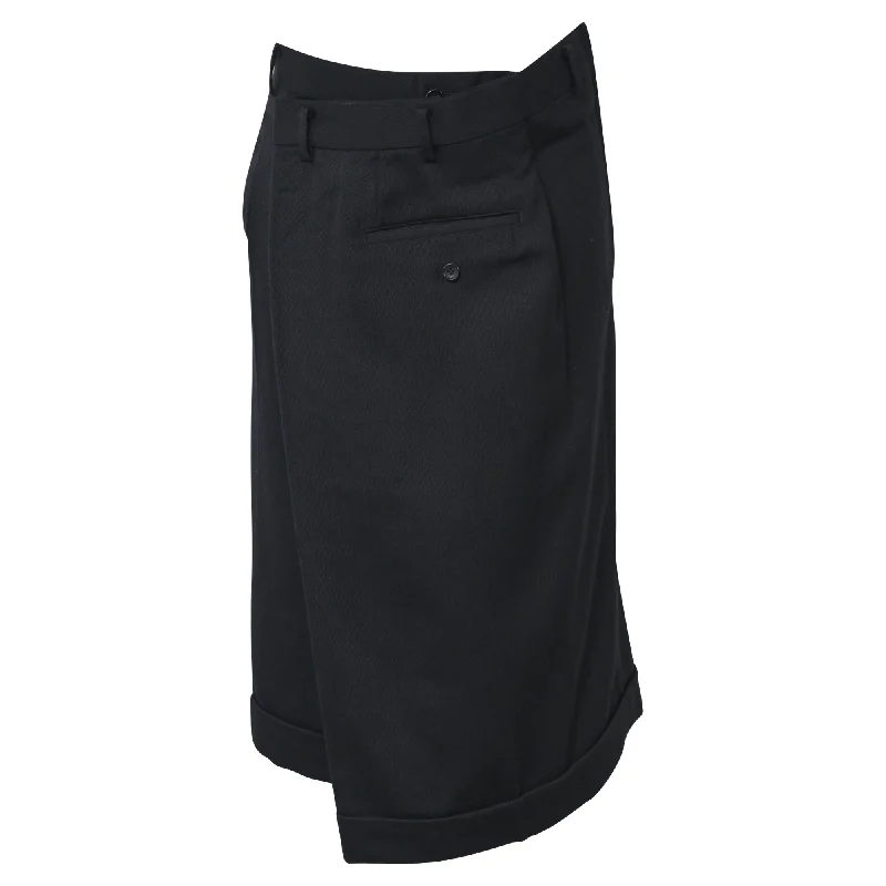 Comme Des Garçons Asymmetrical Overlap Skirt in Black Wool