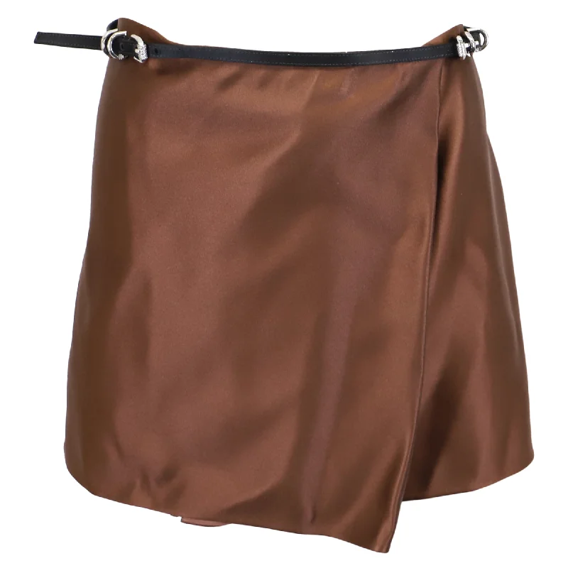 Givenchy Voyou Wrap Skirt in Brown Silk