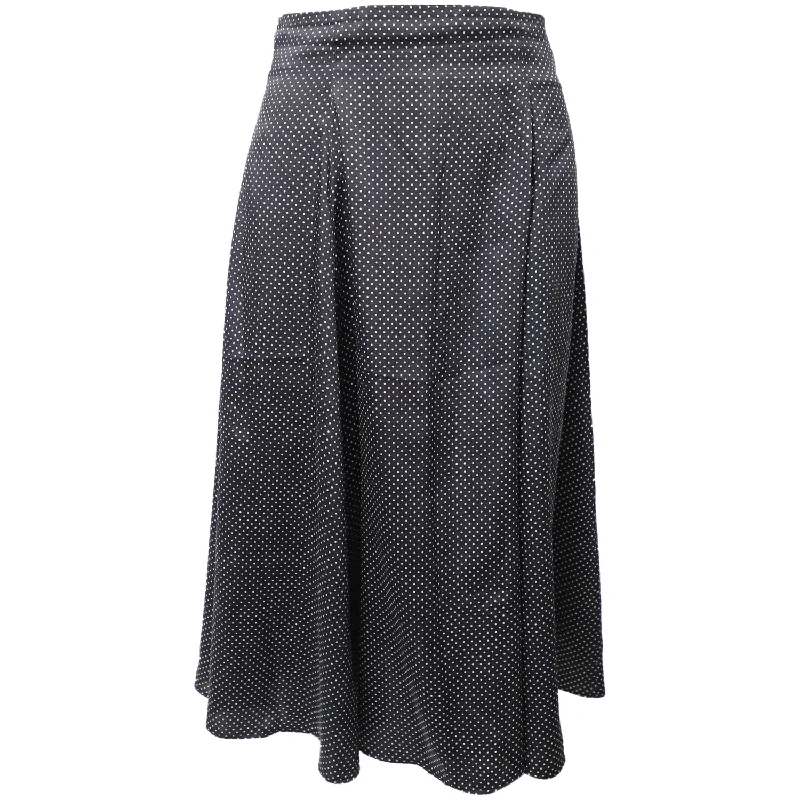 Iris & Ink Polka-Dot Skirt in Black Polyester