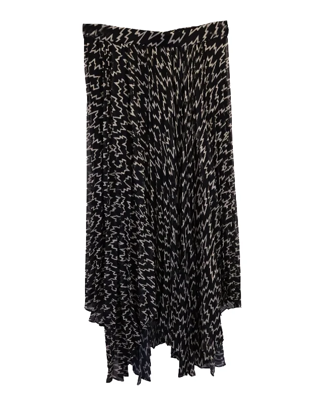 Isabel Marant Alena Printed Midi Skirt in Black Polyester