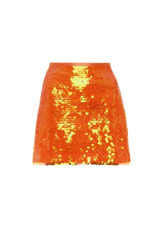 Jolly Rancher Skirt In Bright Tangerine