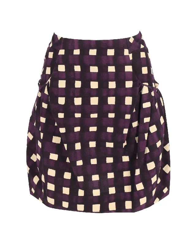 Marni Mini Printed Skirt in Purple Cotton