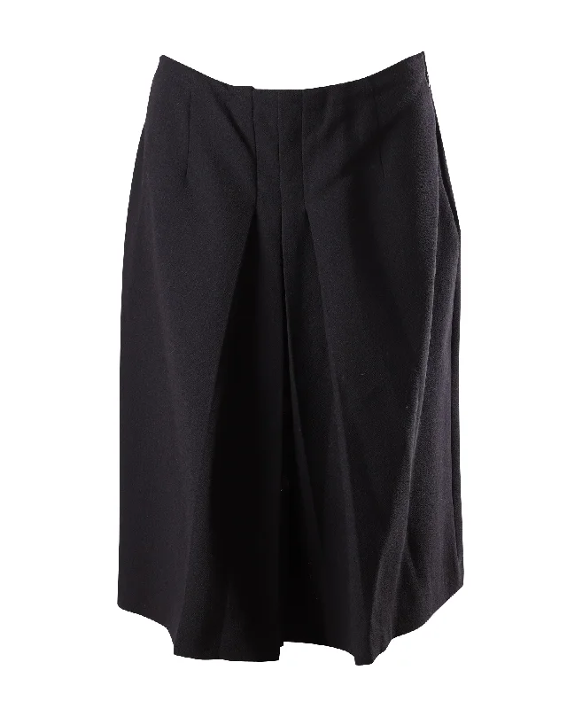 Miu Miu Pleated Skirt in Black Wool