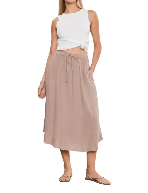 Nemy Linen Skirt In Khaki