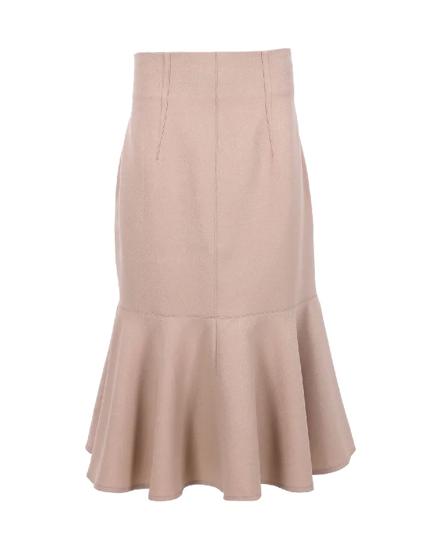 Philosophy Di Lorenzo Serafini High Waist Peplum Skirt in Beige Polyester