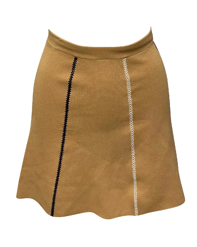 Sandro Paris Knit A-line Skirt in Brown Viscose