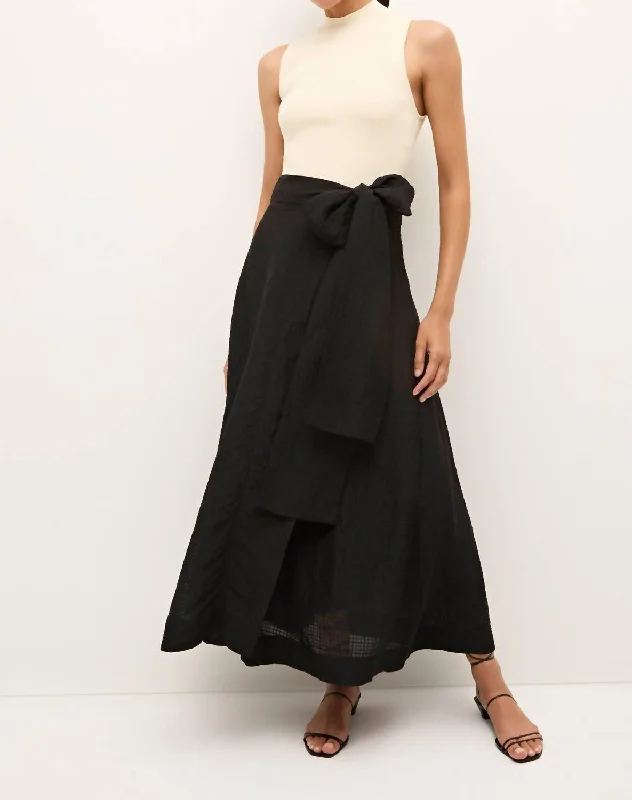 Serine Wrap Skirt In Black