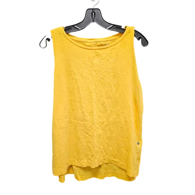 Top Sleeveless By Loft In Yellow, Size: L