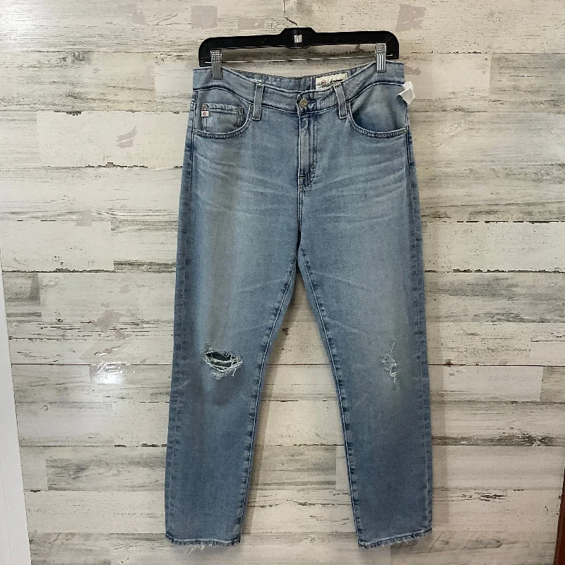 Jeans Straight By Ag Jeans In Blue Denim, Size: 4