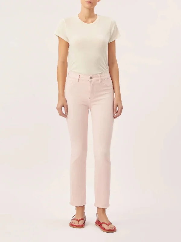 Mara Straight Intrasculpt Jean In Pink Peony