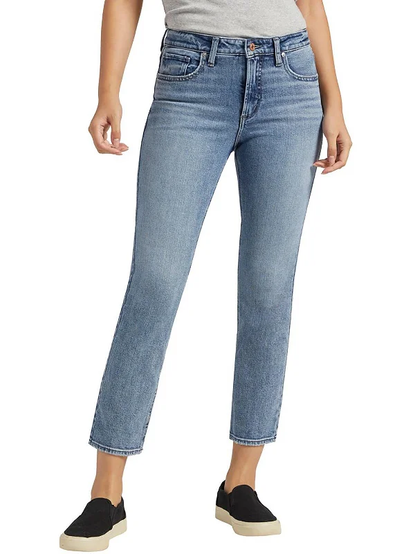 Most Wanted Womens Mid-Rise Ankle Straight Leg Jeans