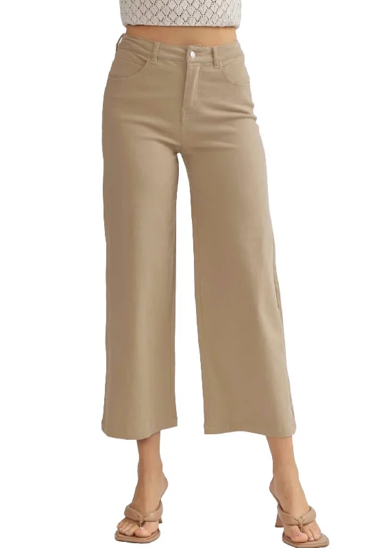 Teri Wide Leg Jean In Beige