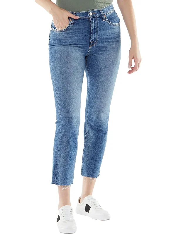 Womens High Waist Kick Flare Slim Jeans