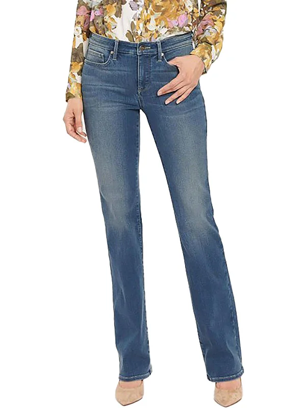 Womens Mid-Rise Stretch Bootcut Jeans