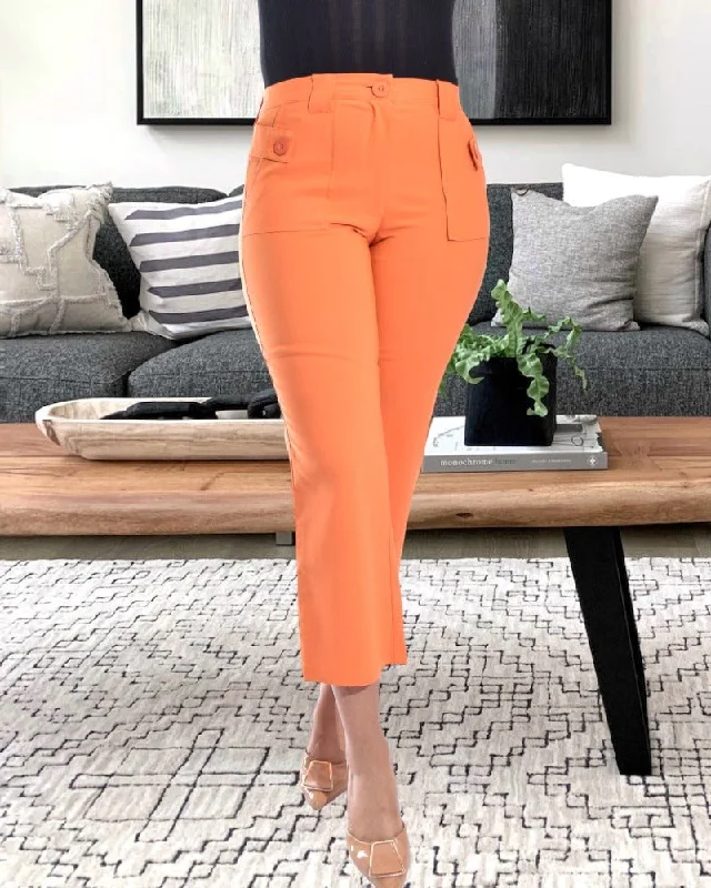 Ladies Orange Capri Pants