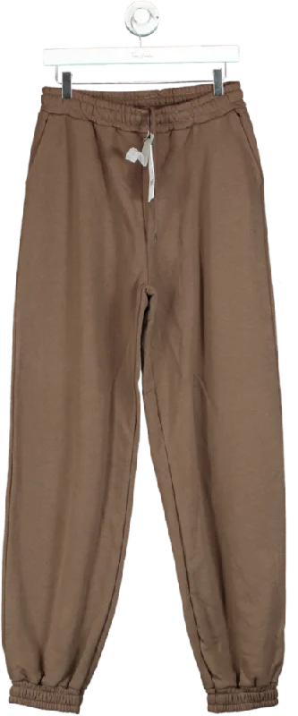 NA-KD Brown Straight Sweatpants UK M