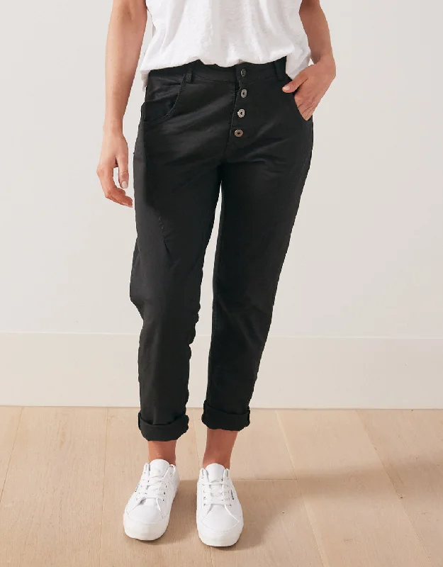 Signature Jersey Denim Pants - Black