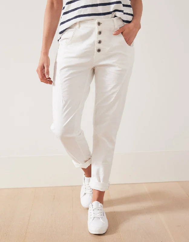 Signature Jersey Denim Pants - White