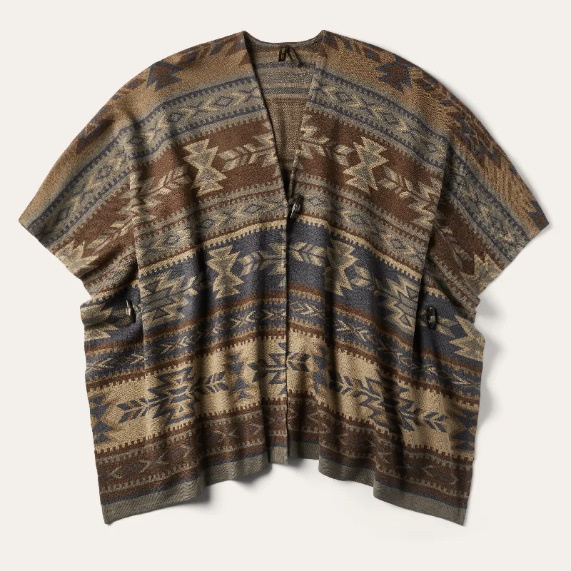 Aztec Print Sweater Poncho