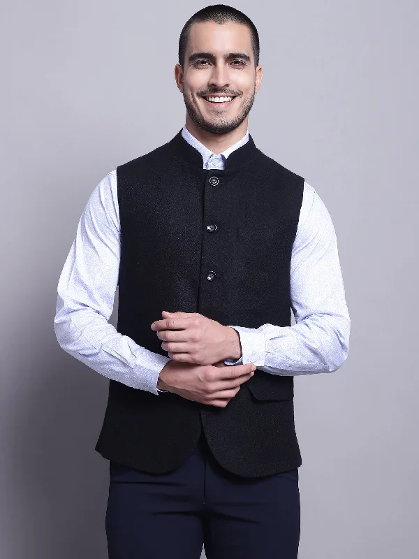 Men Casual Black Waist Coat