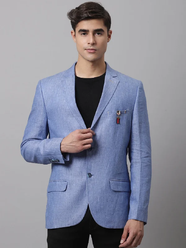 Men Blue Casual Blazer