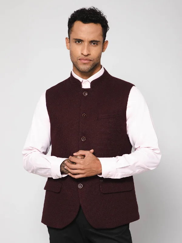 Men Wine Waist Coat