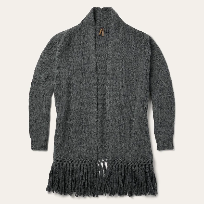 Charcoal Fringed Cardigan