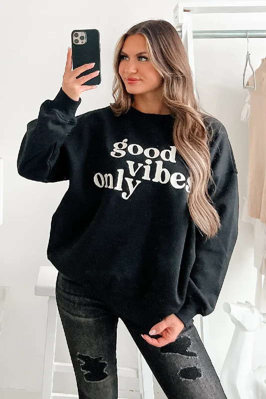 Sunshine State Of Mind Oversized Embroidered Sweatshirt (Black)