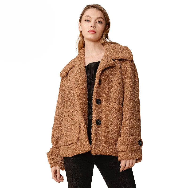 Women's Shearling Coat in Brown