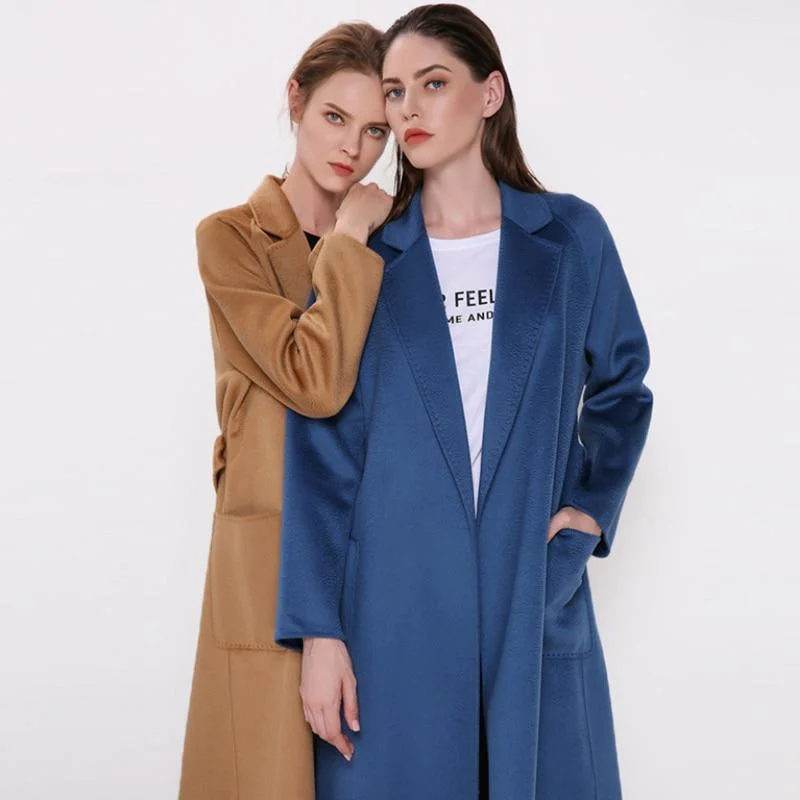 Water Ripple Double-Sided Cashmere Coat