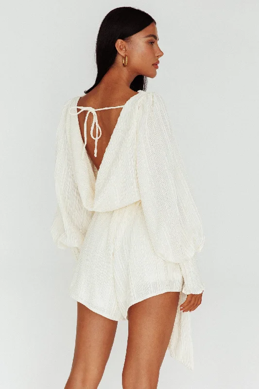 Summer Lover Long Sleeve Romper Cream