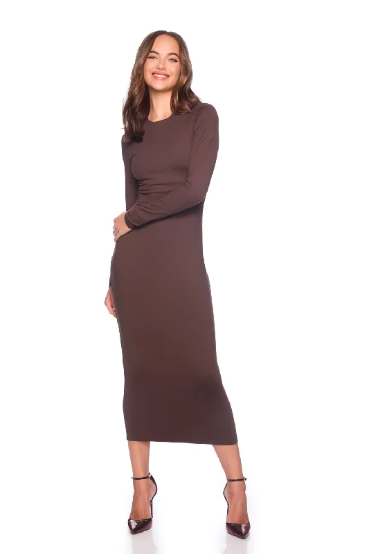 crew long sleeve midi dress