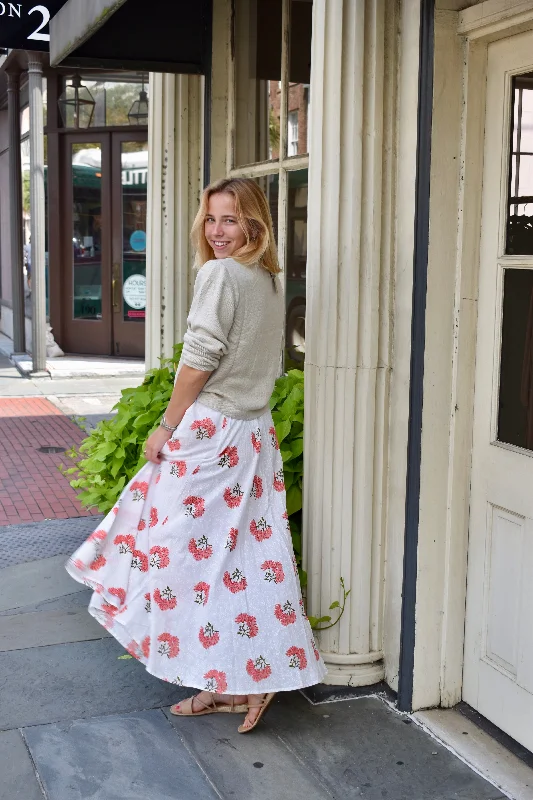 Fiona Midi Skirt Poppy Floral Final Sale