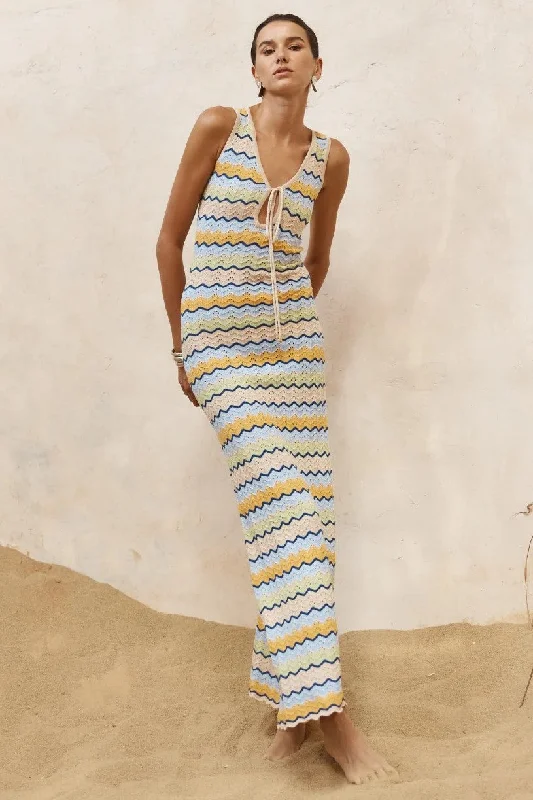 Isaba Maxi Dress - Blue Multi