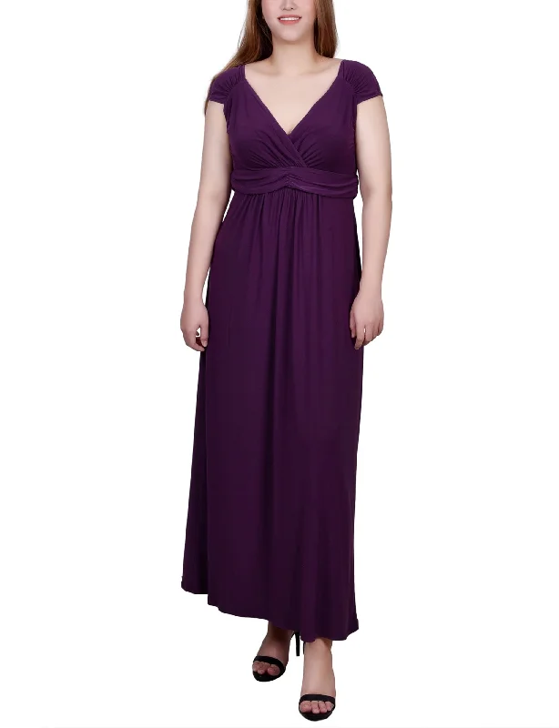 Ruched Empire-Waist Maxi Dress