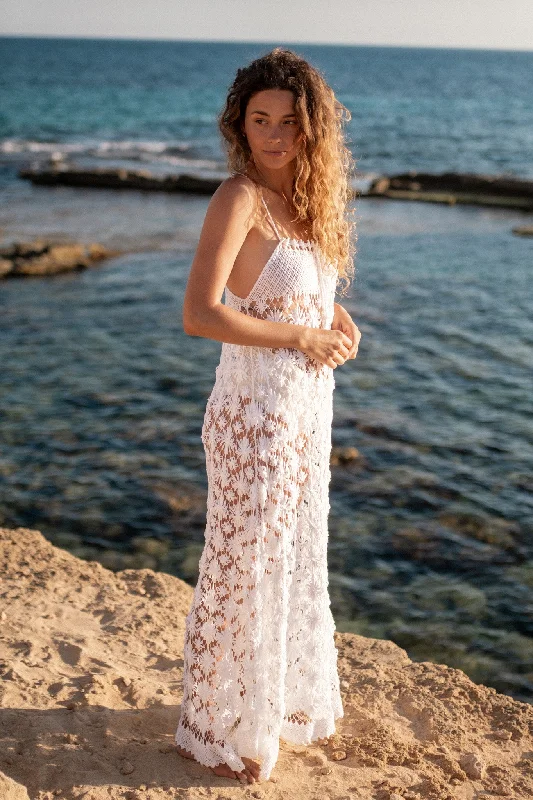 Nelinha Handmade Filé Lace Maxi Dress