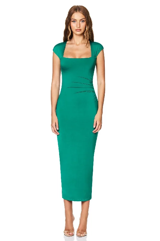 Nookie Dare Cap Sleeve Midi Dress - Emerald