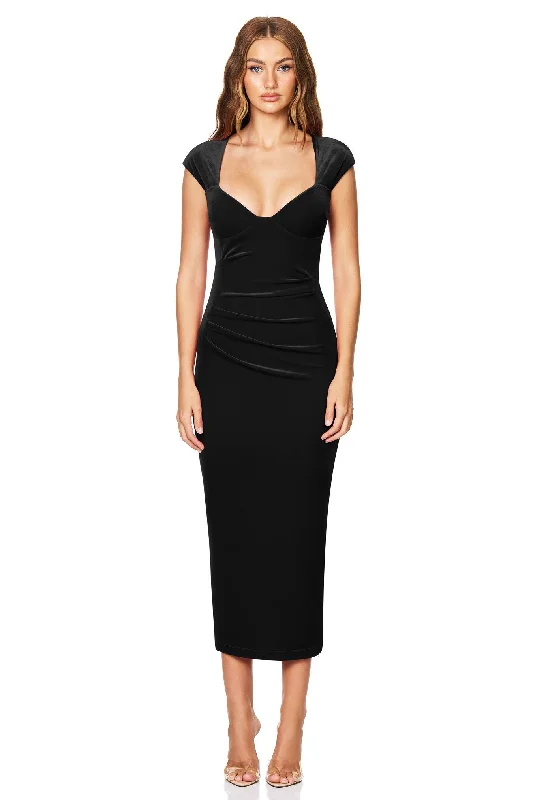 Nookie Mystery Midi Dress - Black