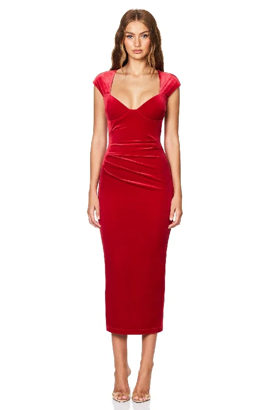 Nookie Mystery Midi Dress - Red