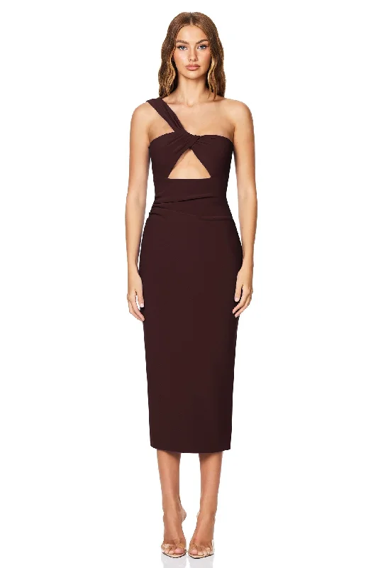 Nookie Tease Midi Dress - Cocoa