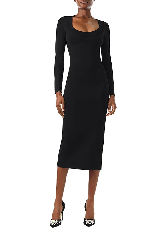 Long Sleeve Knit Midi Dress