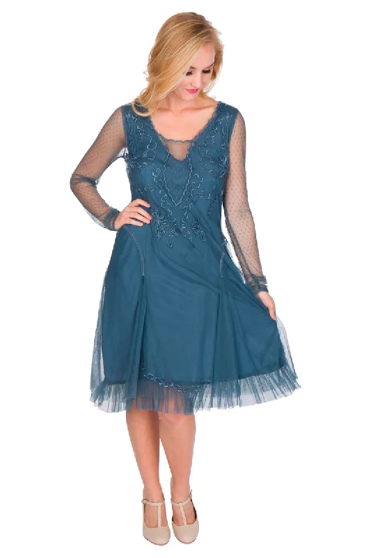 Serenity Vintage Style Party Dress in Sapphire by Nataya