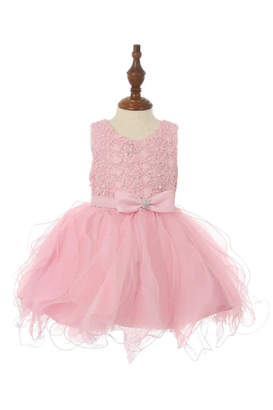 Short Party Sequin and Organza Flower Girls Dress