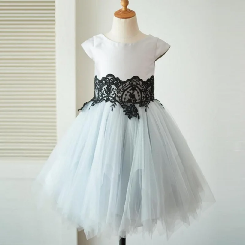 Cap Sleeves Tulle With Lace Lovely Beautiful Cheap Short  Wedding Flower Girl Dresses, FG0093